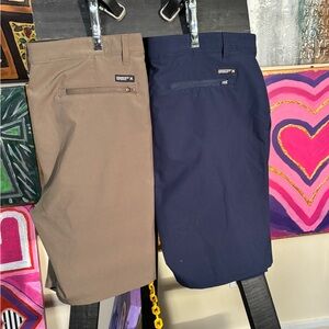 Hurley Men's Flat Front Shorts - Brown and Navy